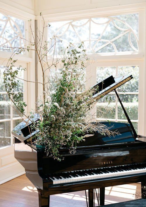 Grand Piano with Flower Design on it