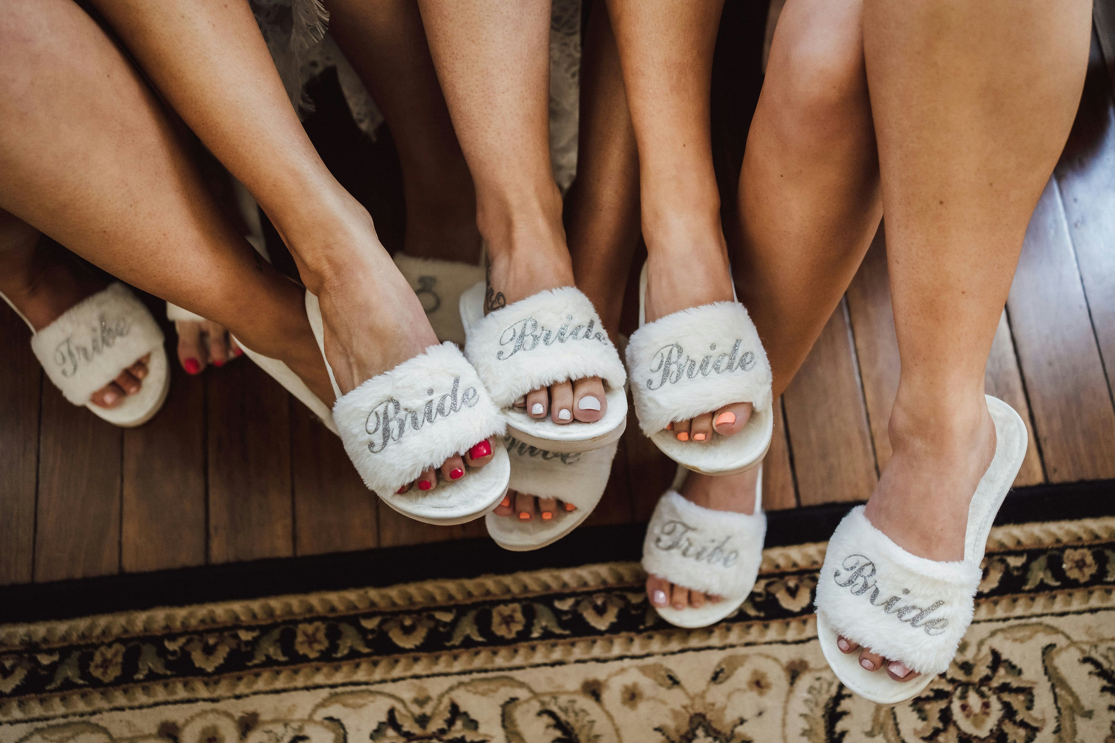 Bride and bridesmaids slippers