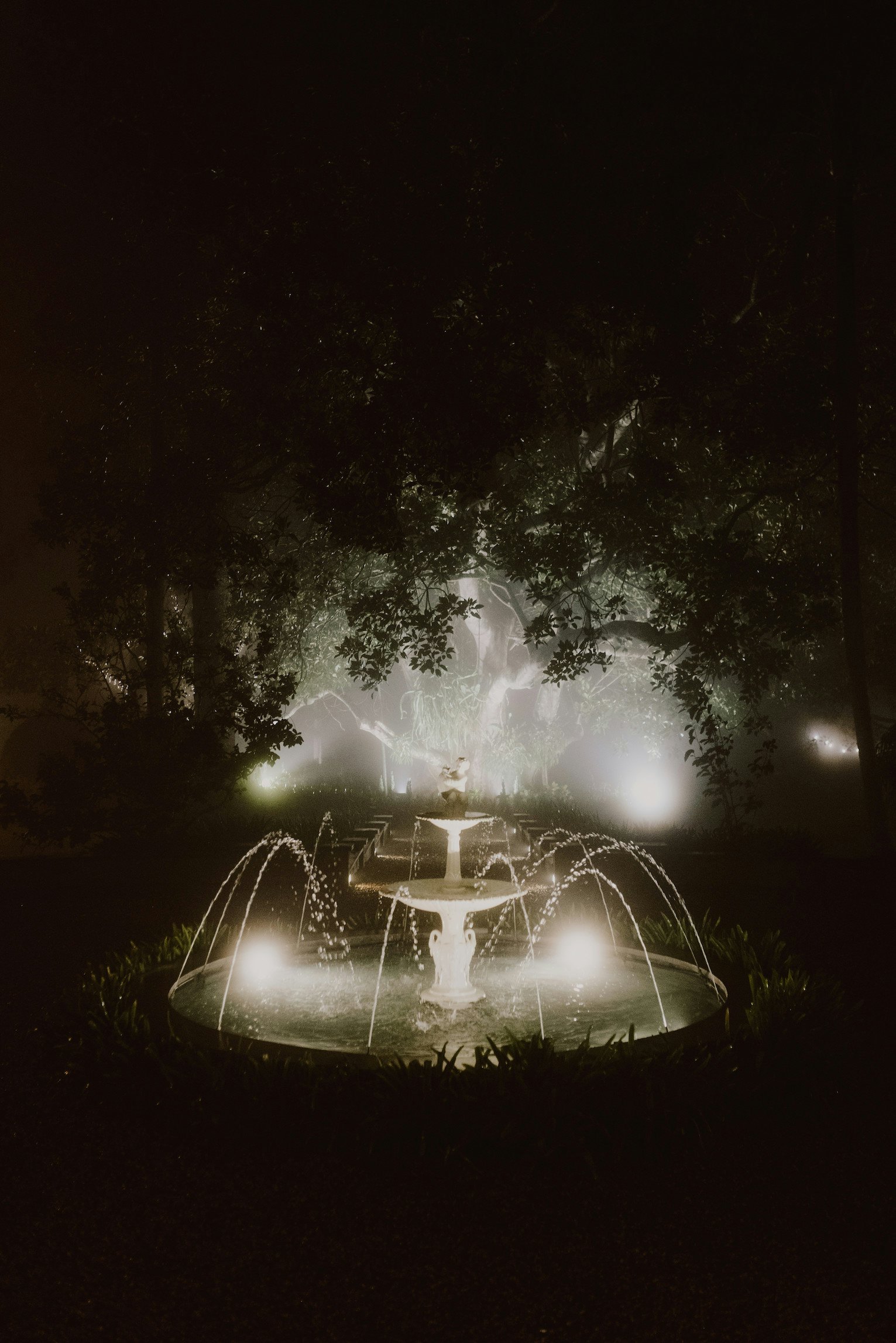 Fountain at night time 