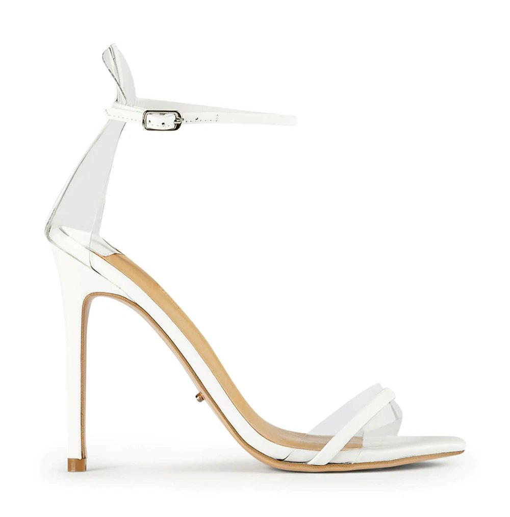 White wedding shoes with straps 