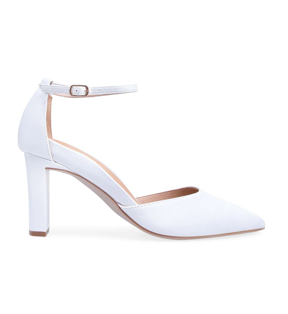 White wedding shoes with heel 