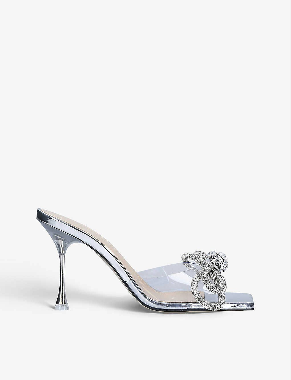 Wedding shoes with silver bow 