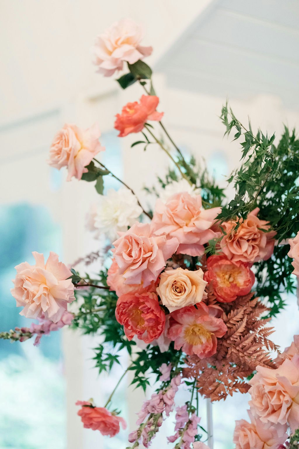 Flowers at wedding ceremony 