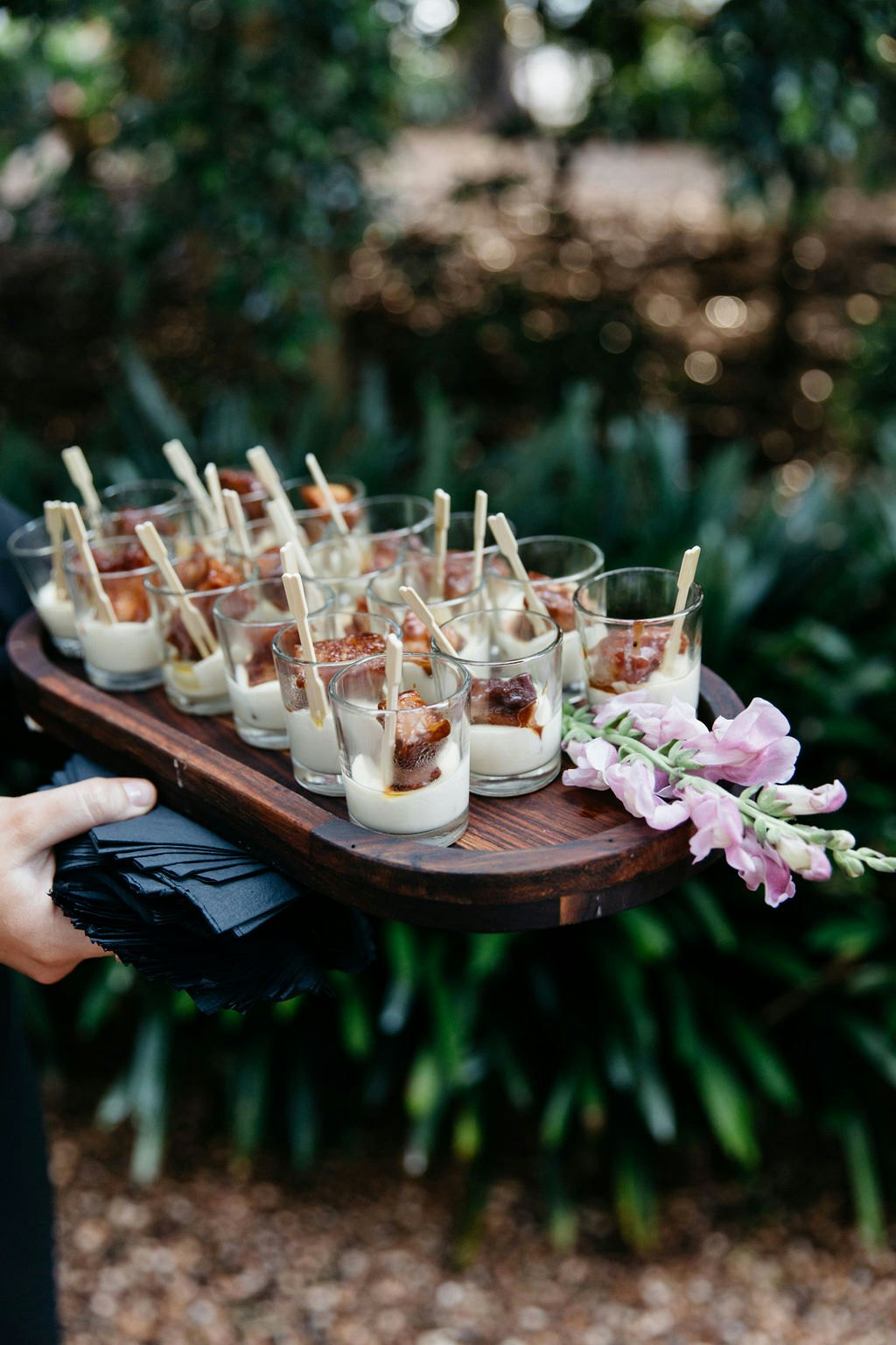 Canapés for wedding garden party 