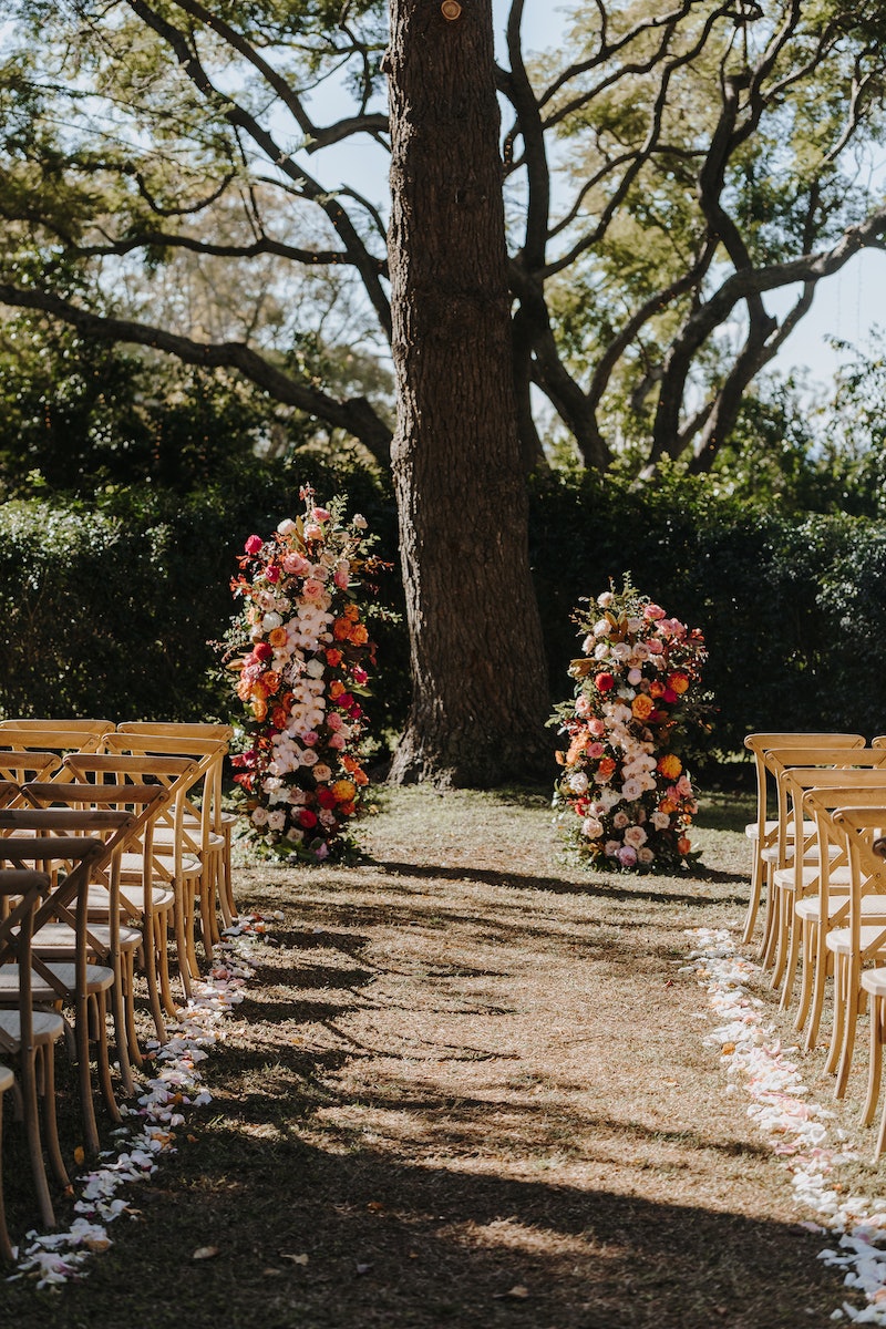 Wedding ceremony with flowers 