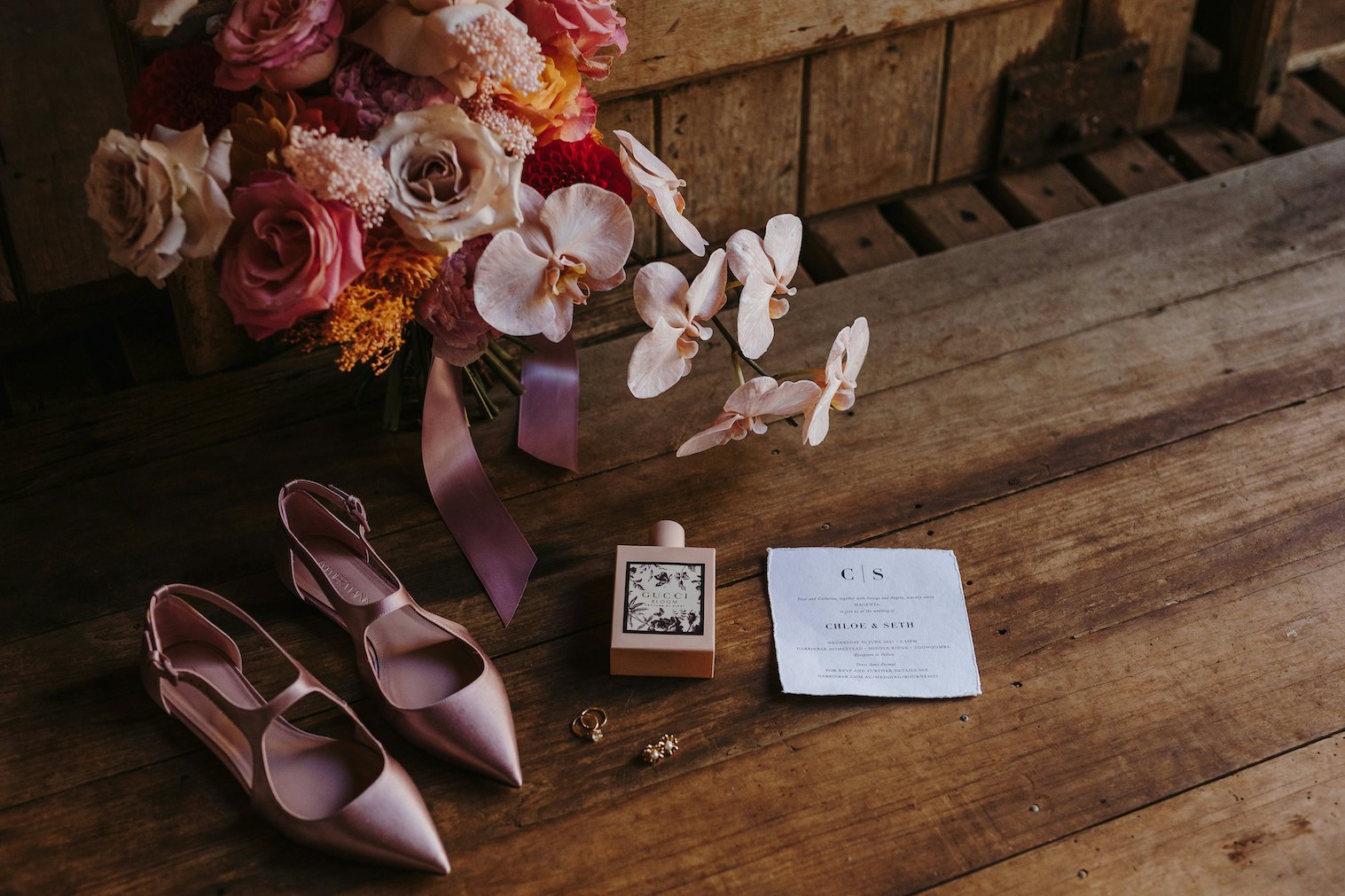 Bridal bouquet and shoes 