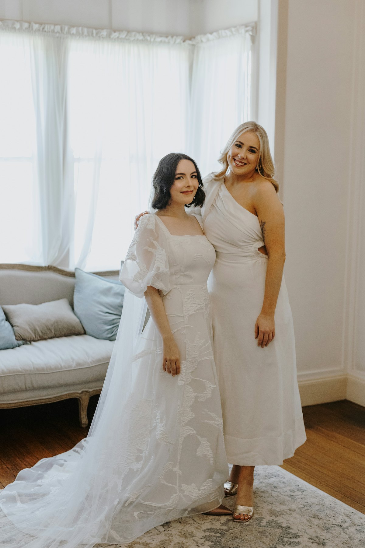 Bride and bridesmaid dress 