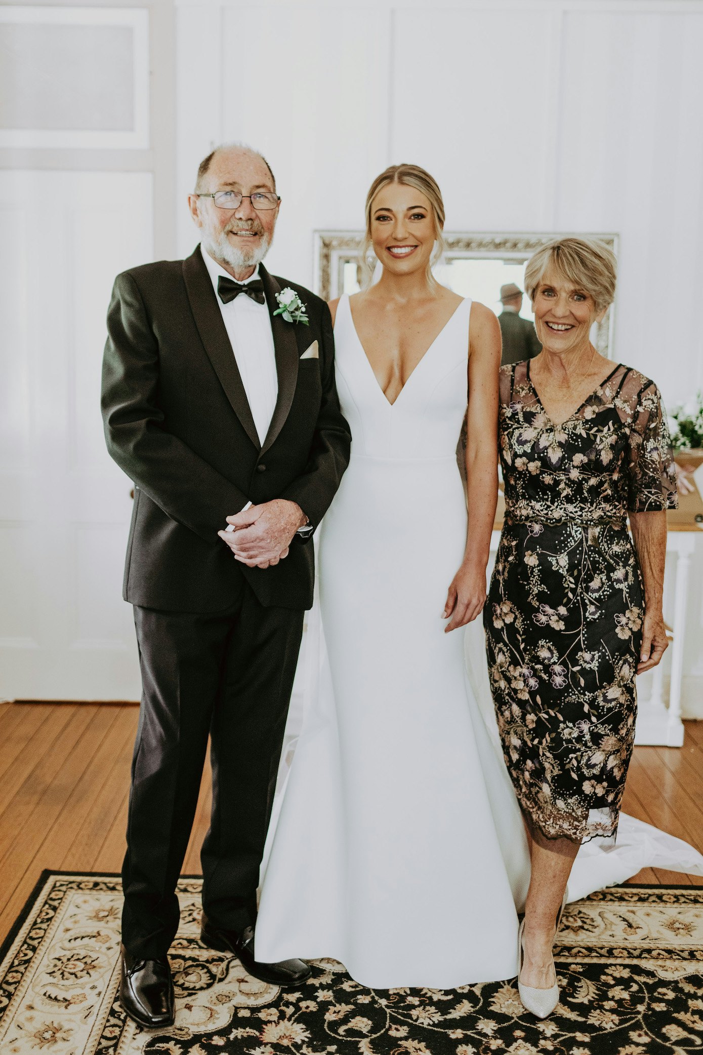 Bride and her parents