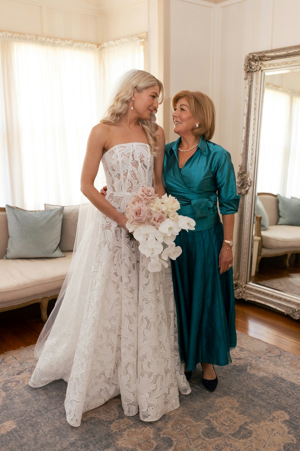 Bride and mother at wedding