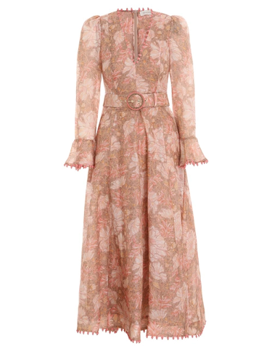 Mother of the bride dress pink floral pattern