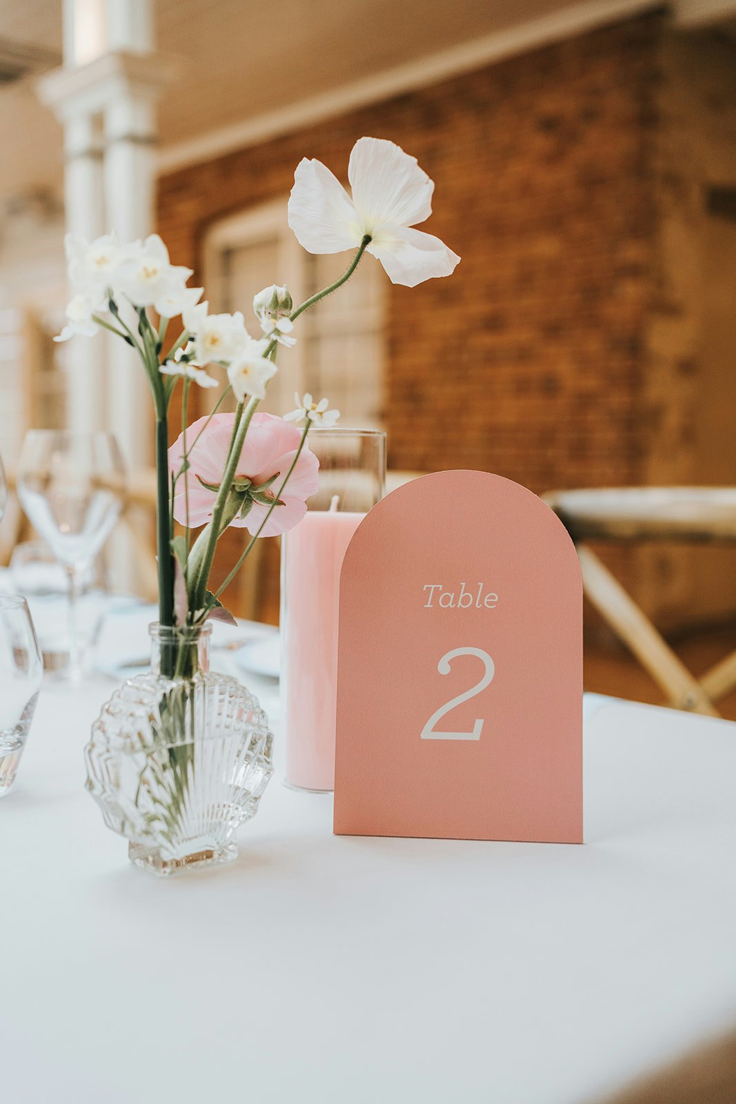 Wedding stationary on reception tables
