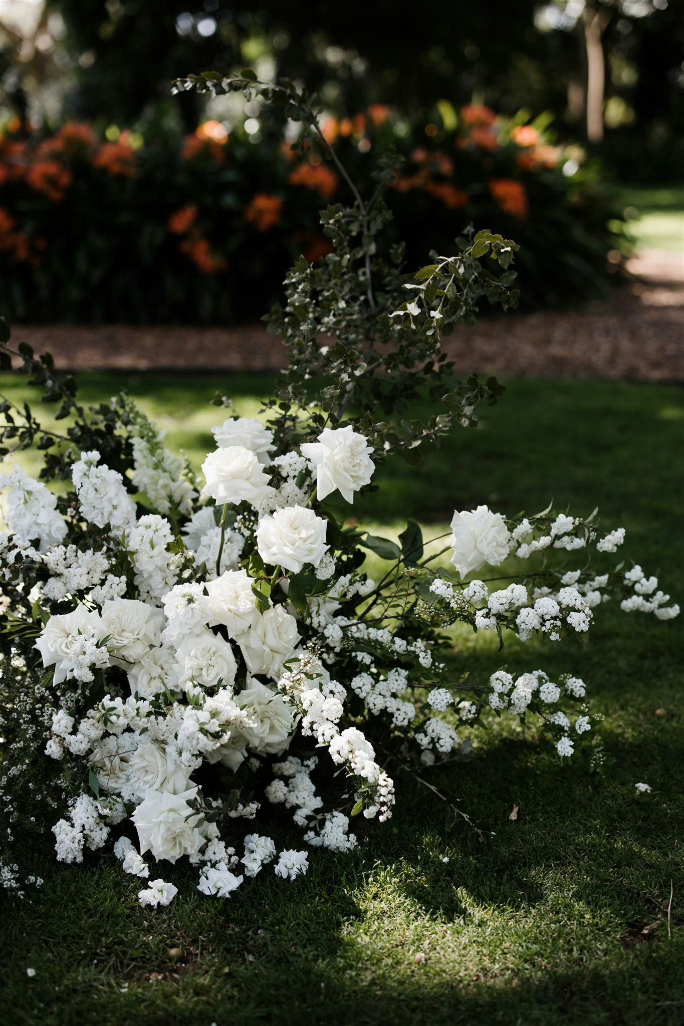 Flowers at wedding ceremony