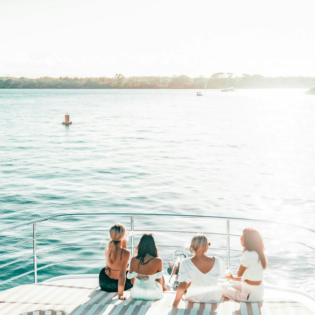 Women sitting in yacht