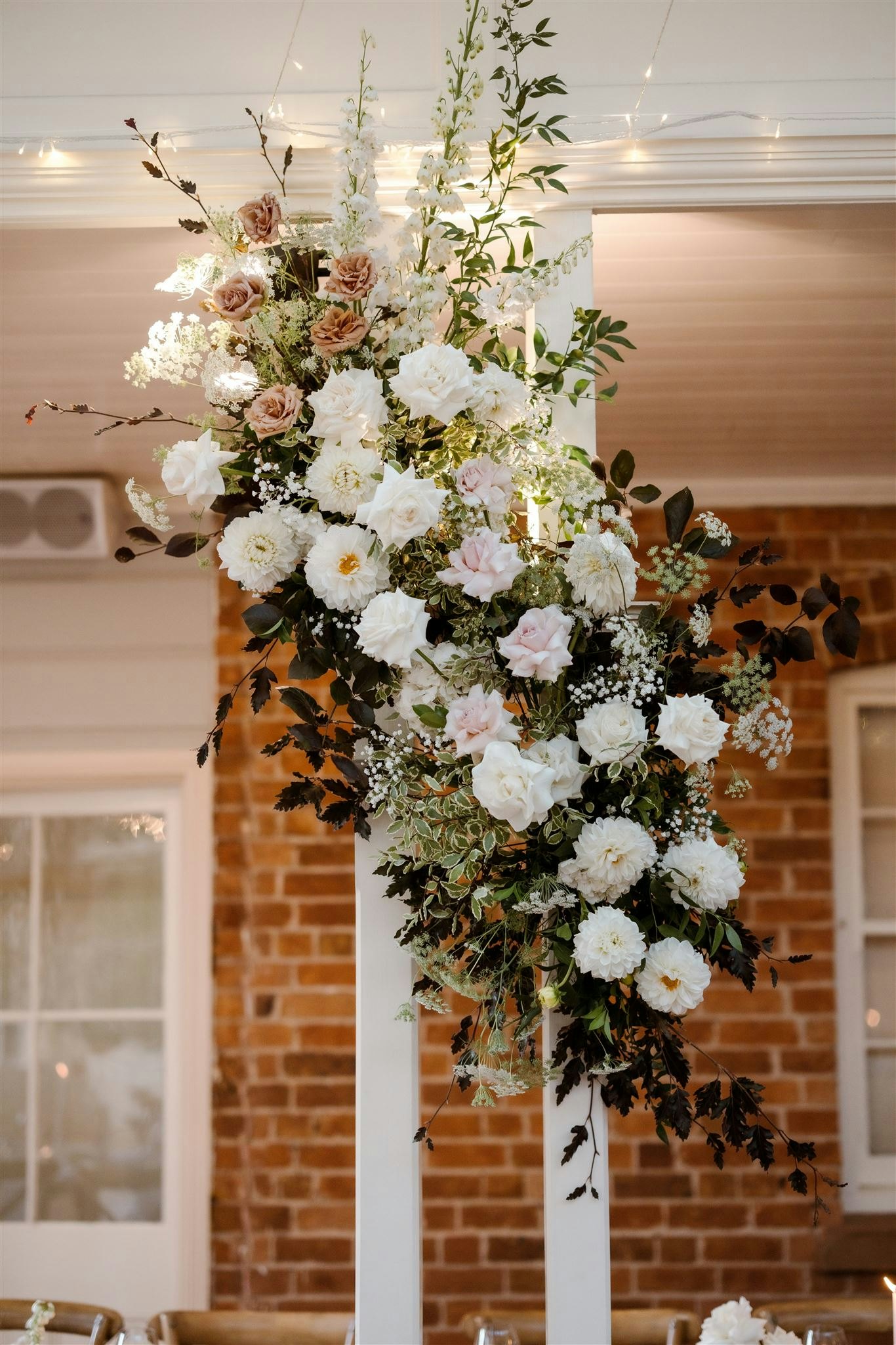 Flowers mounted on a pole
