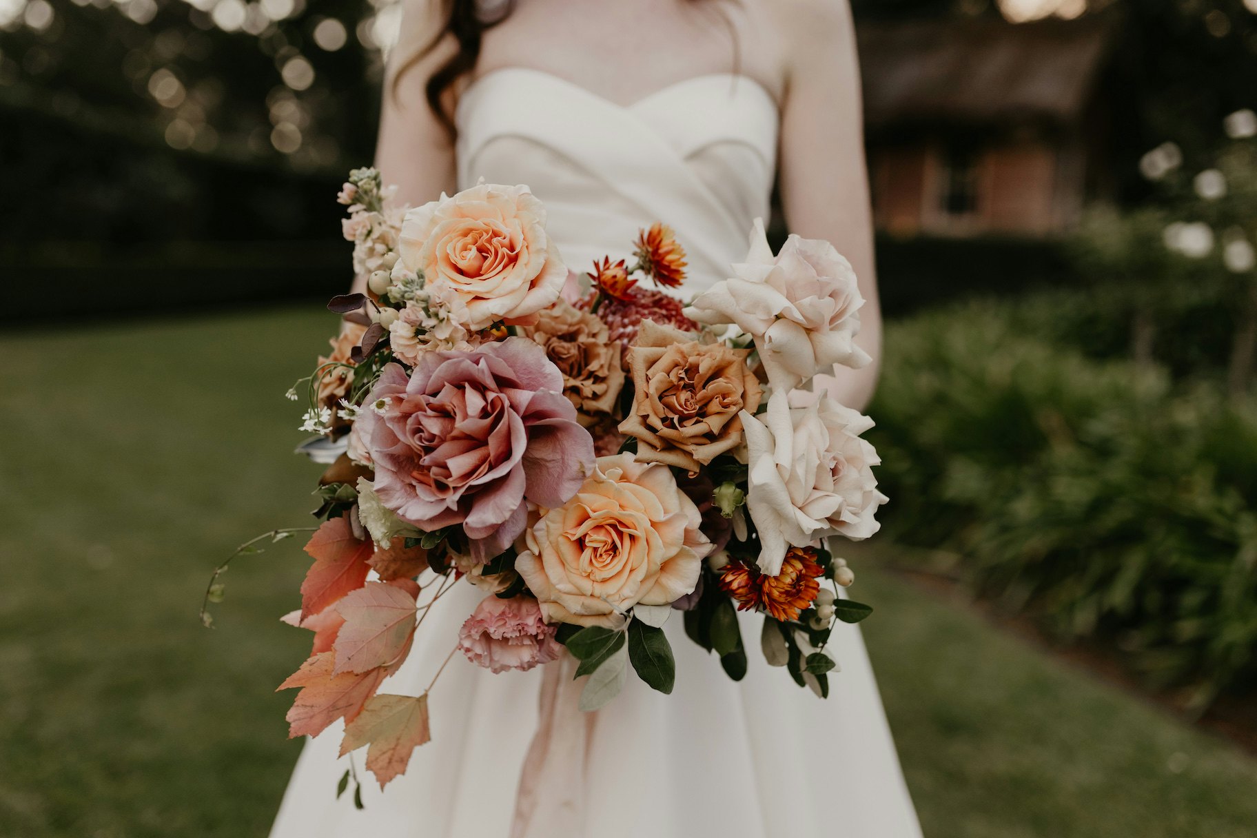 Bride holding bouquet