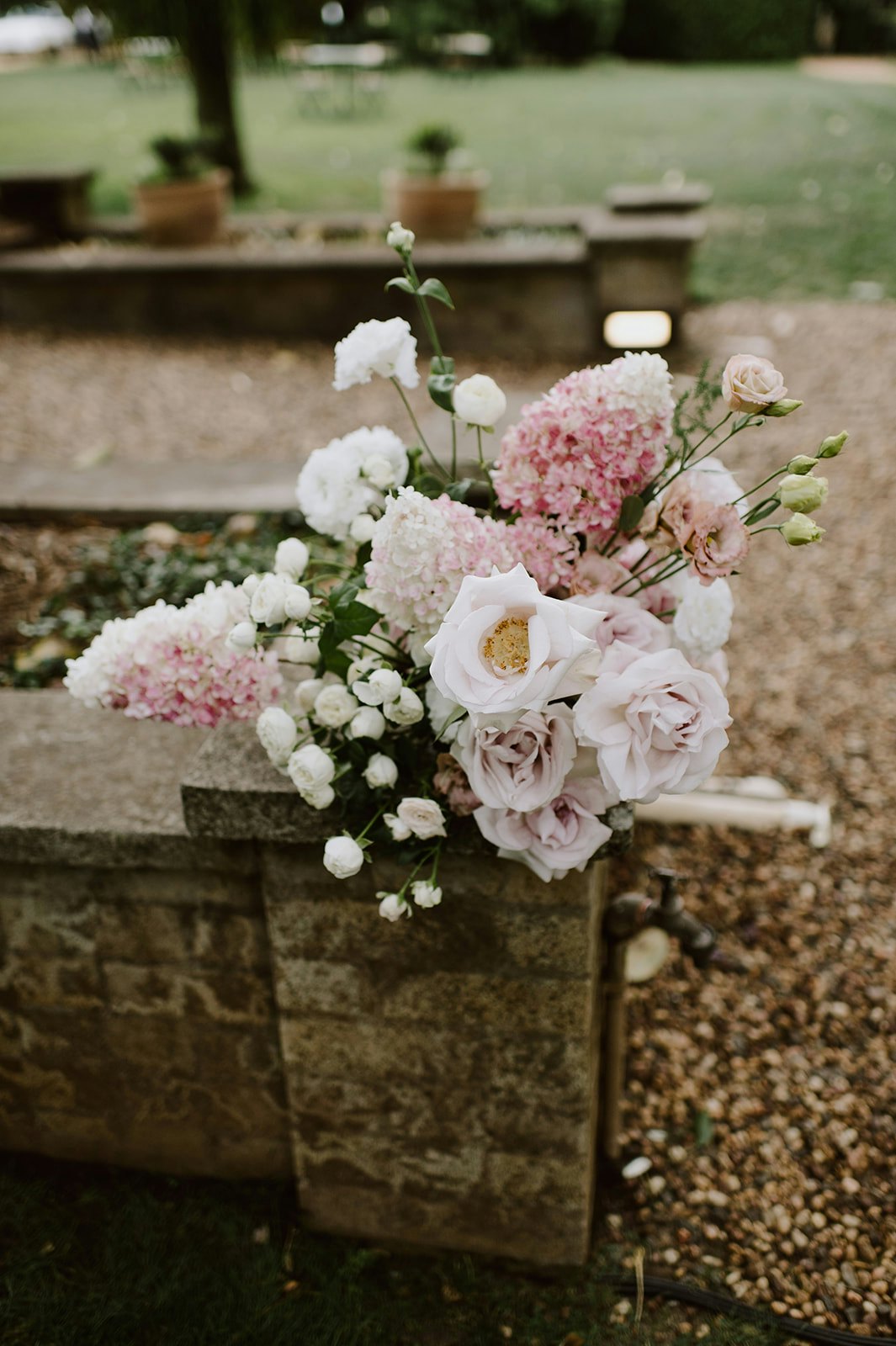 Flowers at wedding ceremony