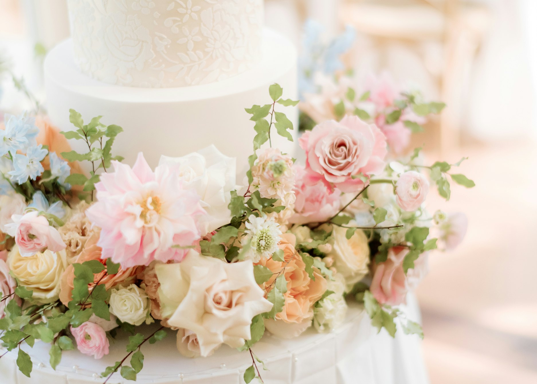 Wedding cake with flowers
