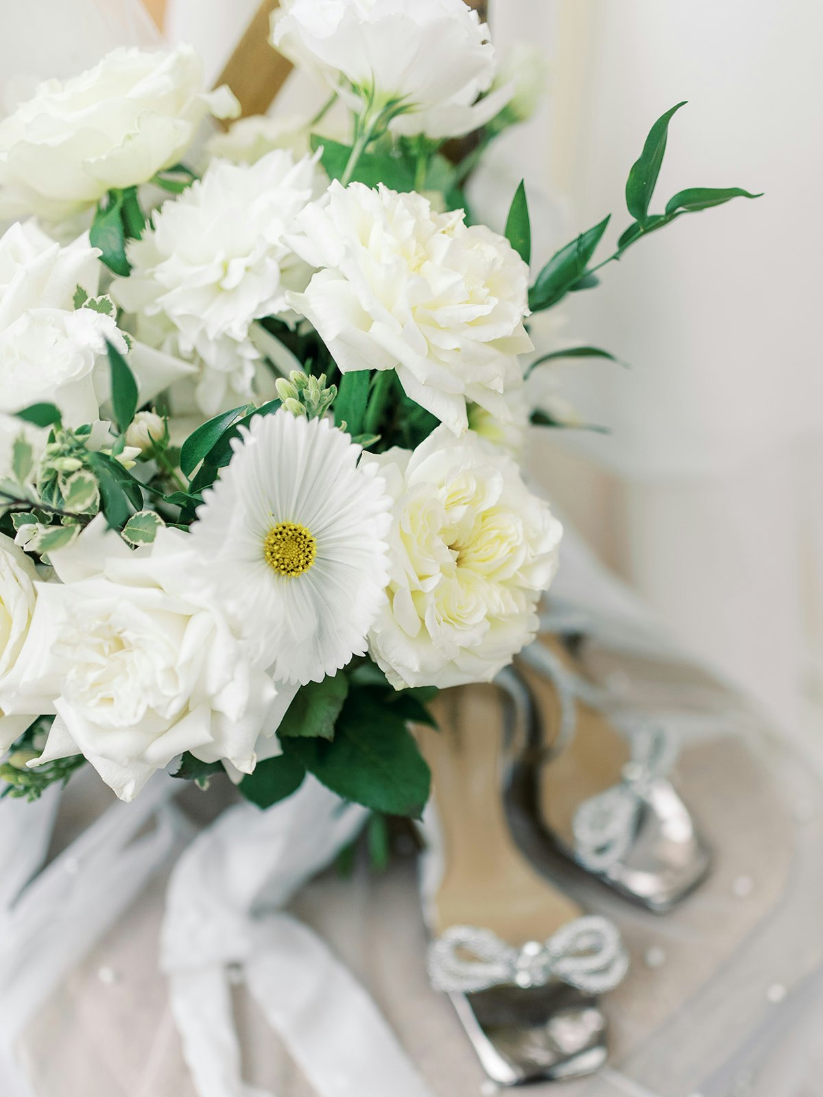 Flowers and wedding shoes