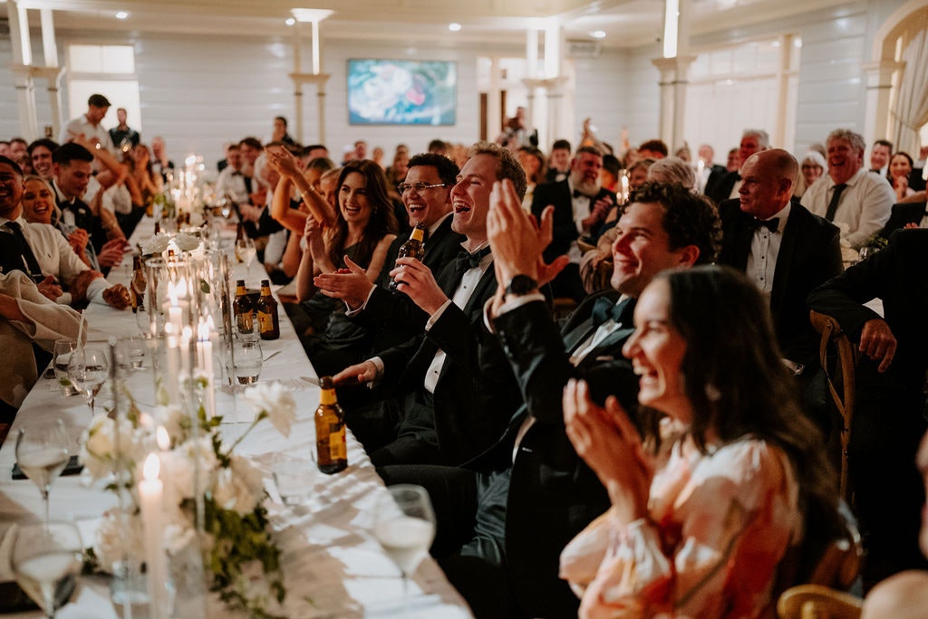 Wedding guests clapping