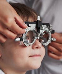 Child getting vision test