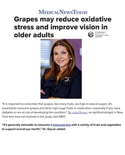 Feature with Dr. Julia Giyaur: Grapes may reduce stress and improve eyesight in older adults