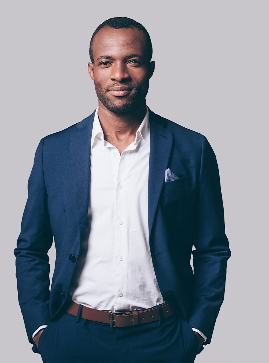 Confident man in suit after GAINSWave treatment in Frisco, TX