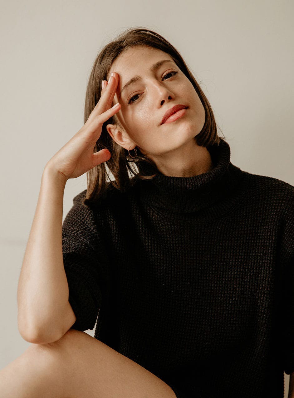 woman after a PRP facial in Lakewood, CO