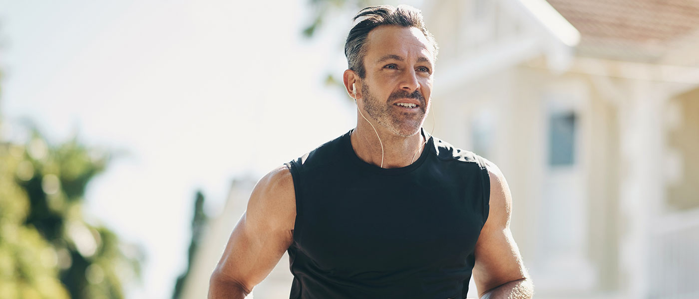 Man jogging after TRT from Genesis Lifestyle Medicine.