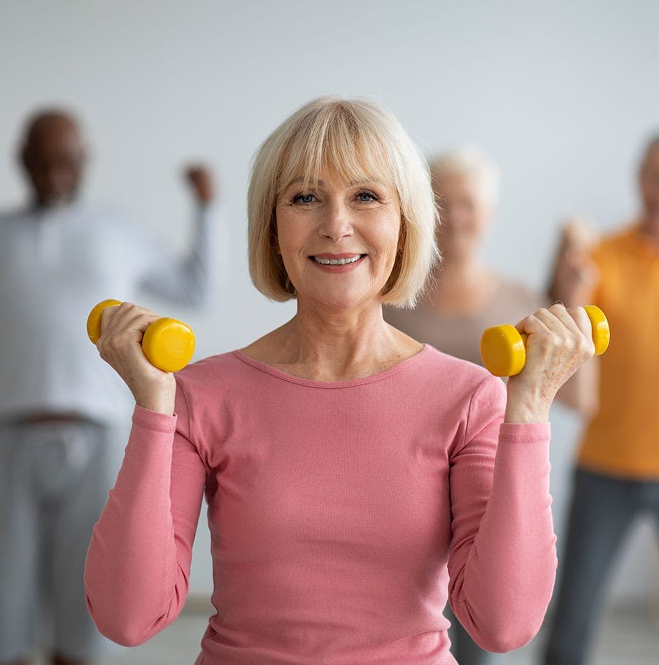 woman taking class exercise class after taking Semaglutide in Knoxville
