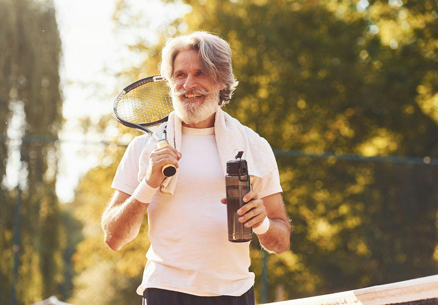 man playing tennis after Semaglutide in Corpus Christi