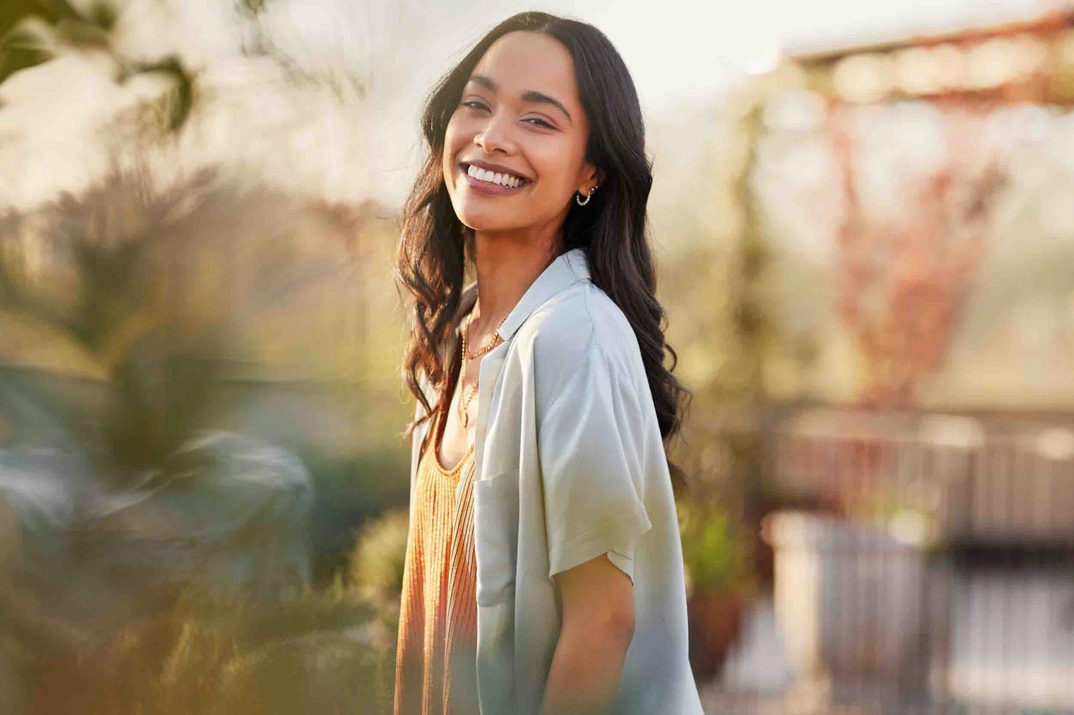 Happy woman after women's hormone therapy in Alpharetta