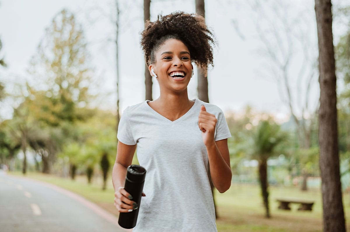 woman on a run after GLP-1 medication in Grapevine, TX