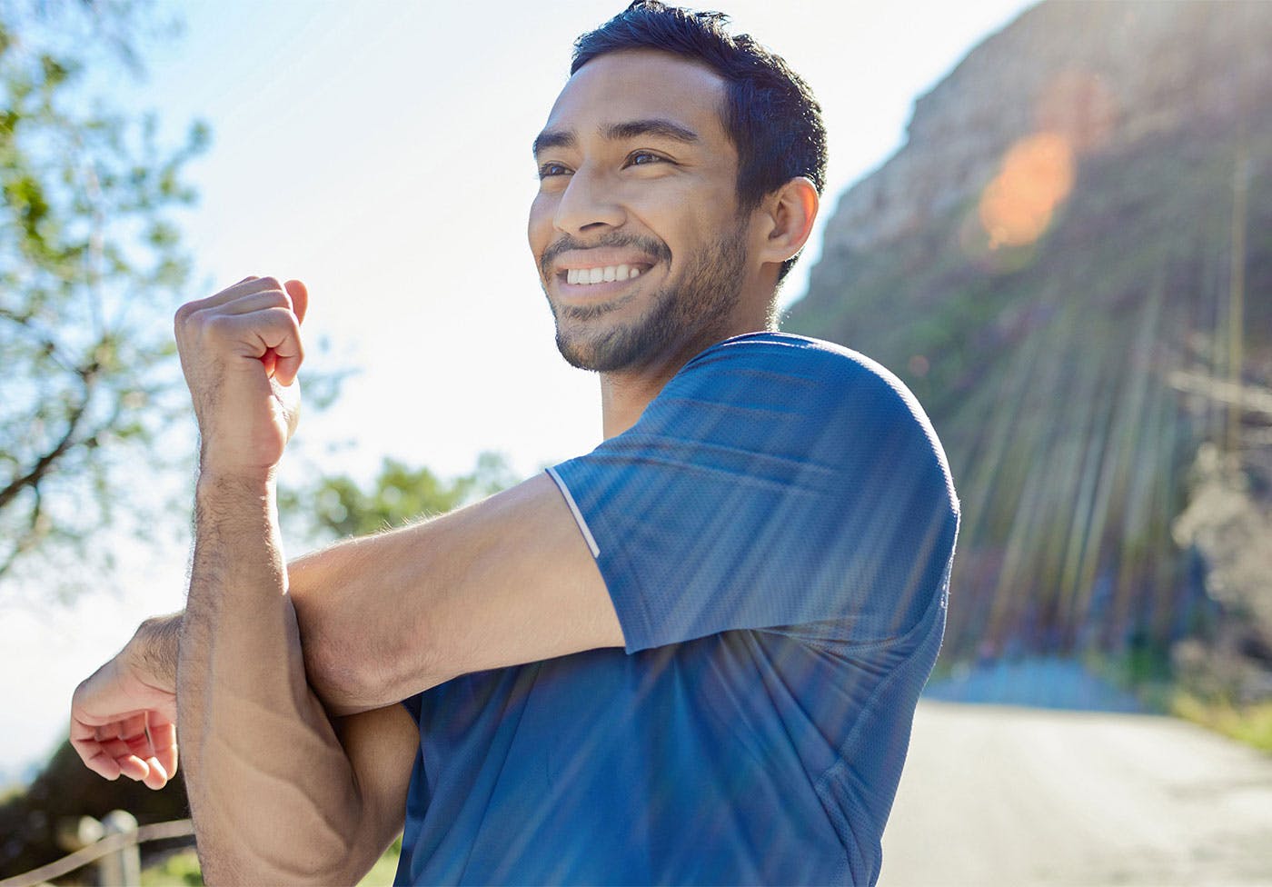 A man stretching after receiving IV Therapy in Orlando