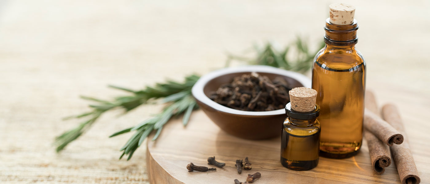 Bottles of aromatherapy depicted by Genesis Lifestyle Medicine.
