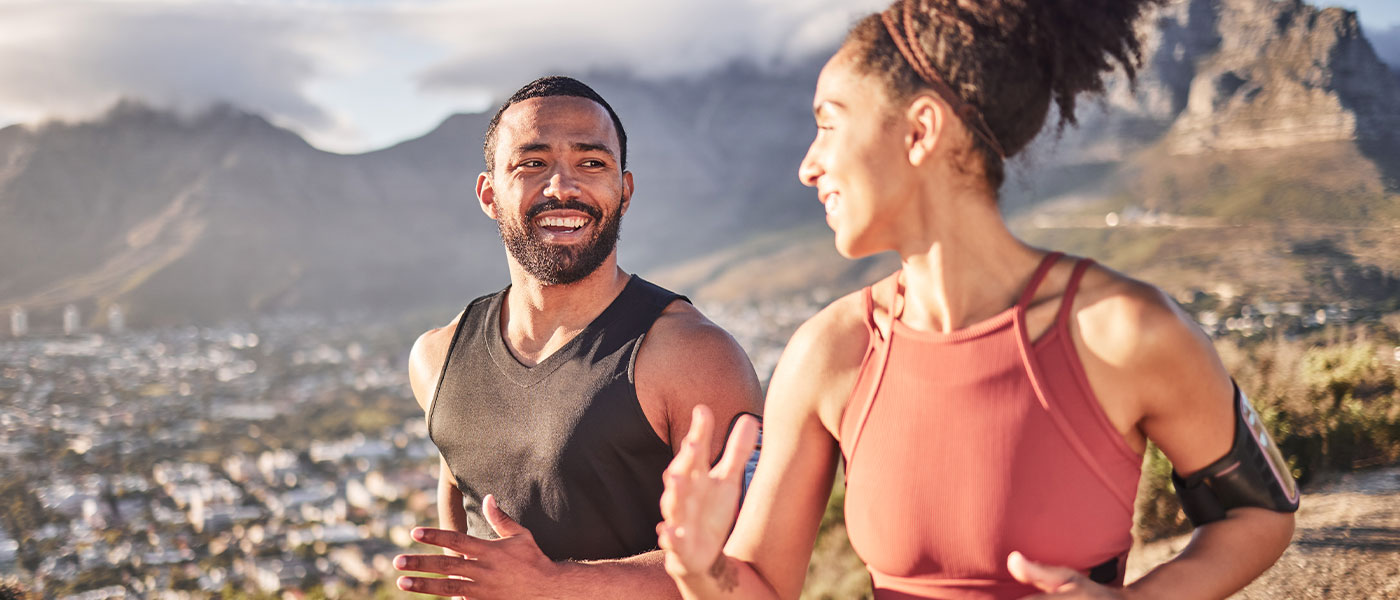 Couple jogging after TRT from Genesis Lifestyle Medicine.
