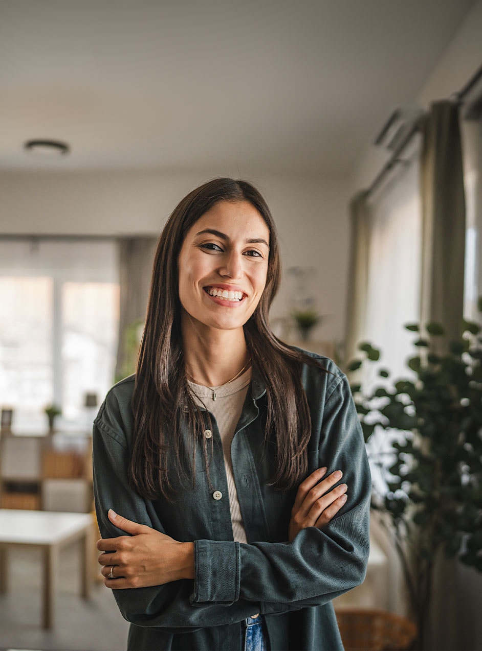 woman smiling after Sermorelin treatment in Frisco, TX