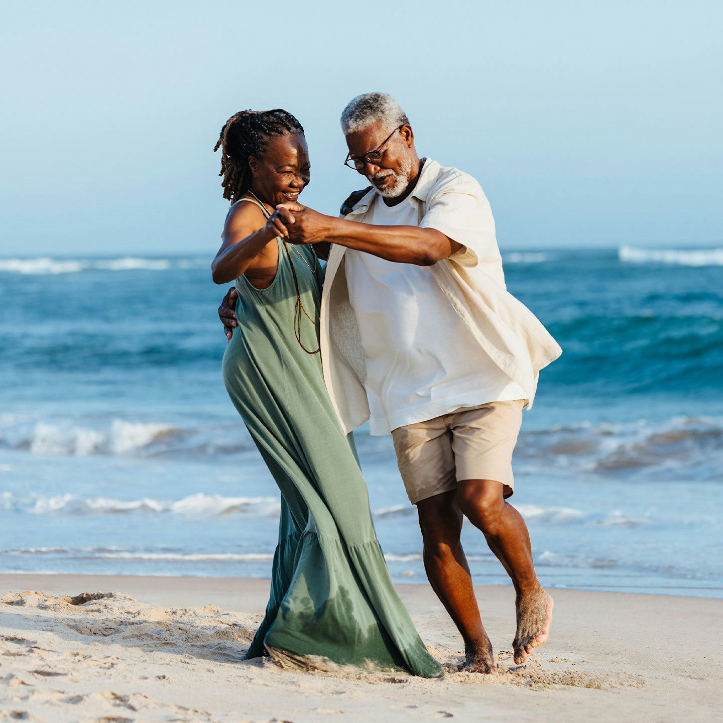 older couple dancing on the beach after Methylene Blue treatment in Henderson, NV