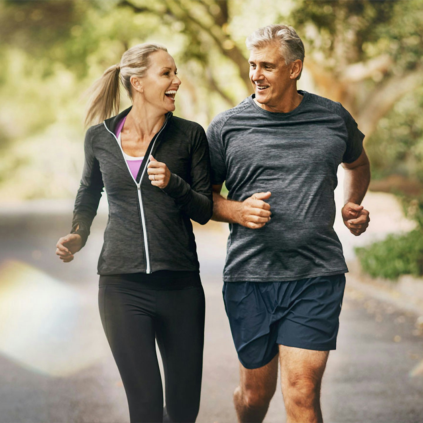 older couple jogging after Methylene Blue treatment in Fort Worth, TX