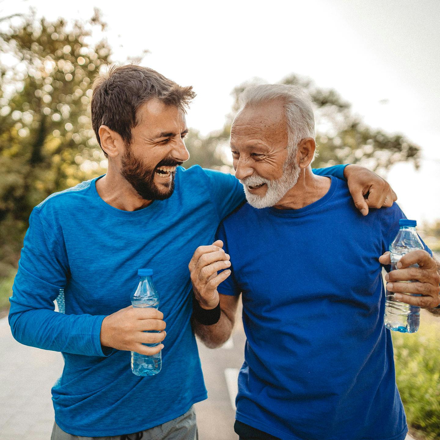 older men laughing outdoors after Methylene Blue treatment in Murfreesboro