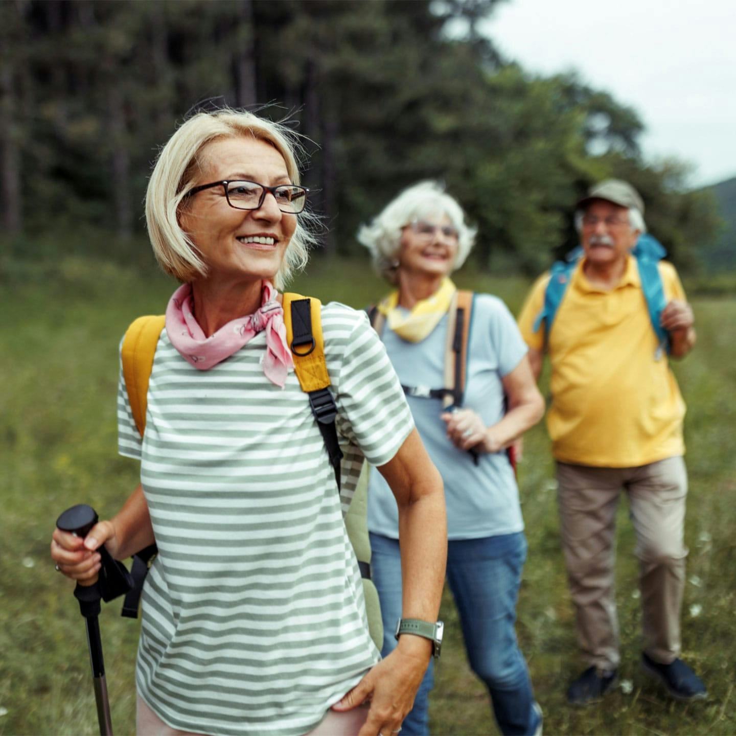 senior patient hiking after NAD+ therapy in Murfreesboro, TN