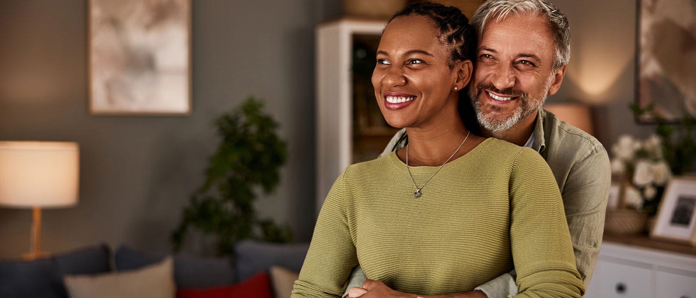 couple hugging after P-Long treatment