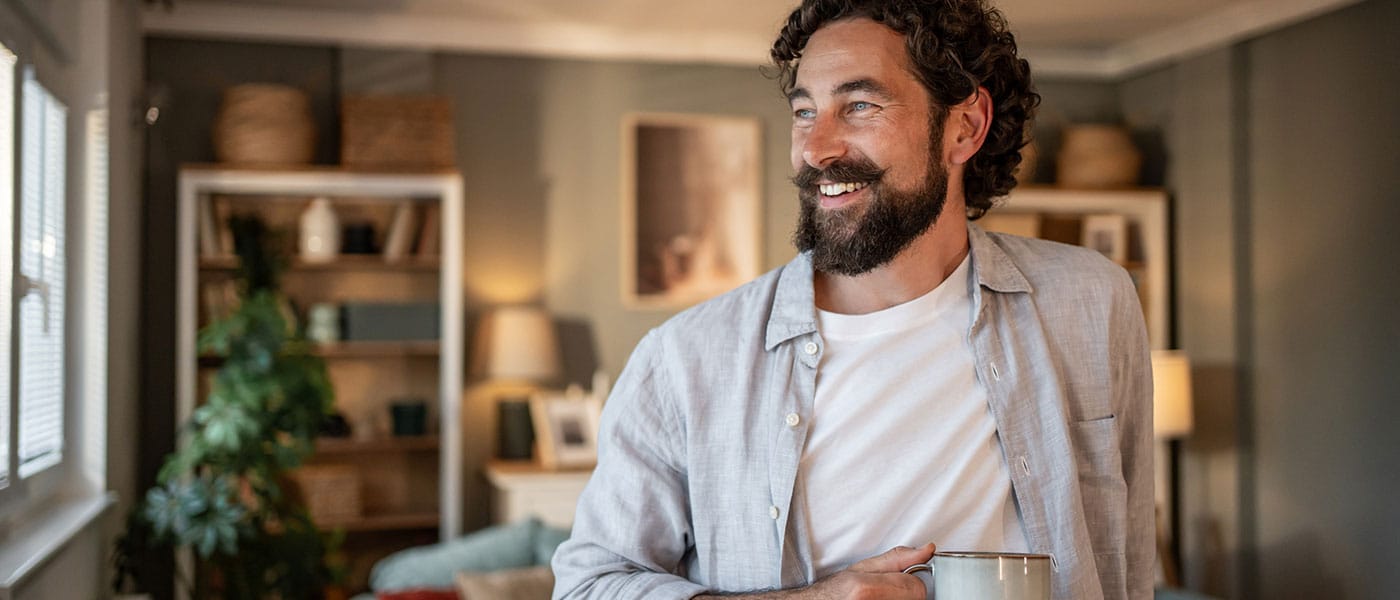 man smiling after taking NAD+
