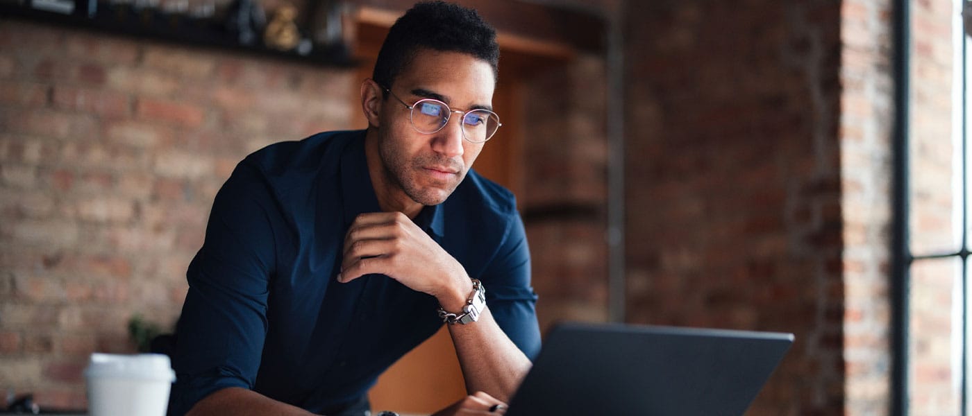 man focused on work after starting NAD+ therapy