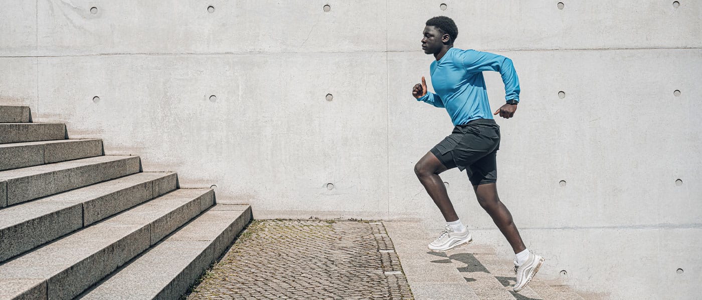 man running after starting NAD+ therapy