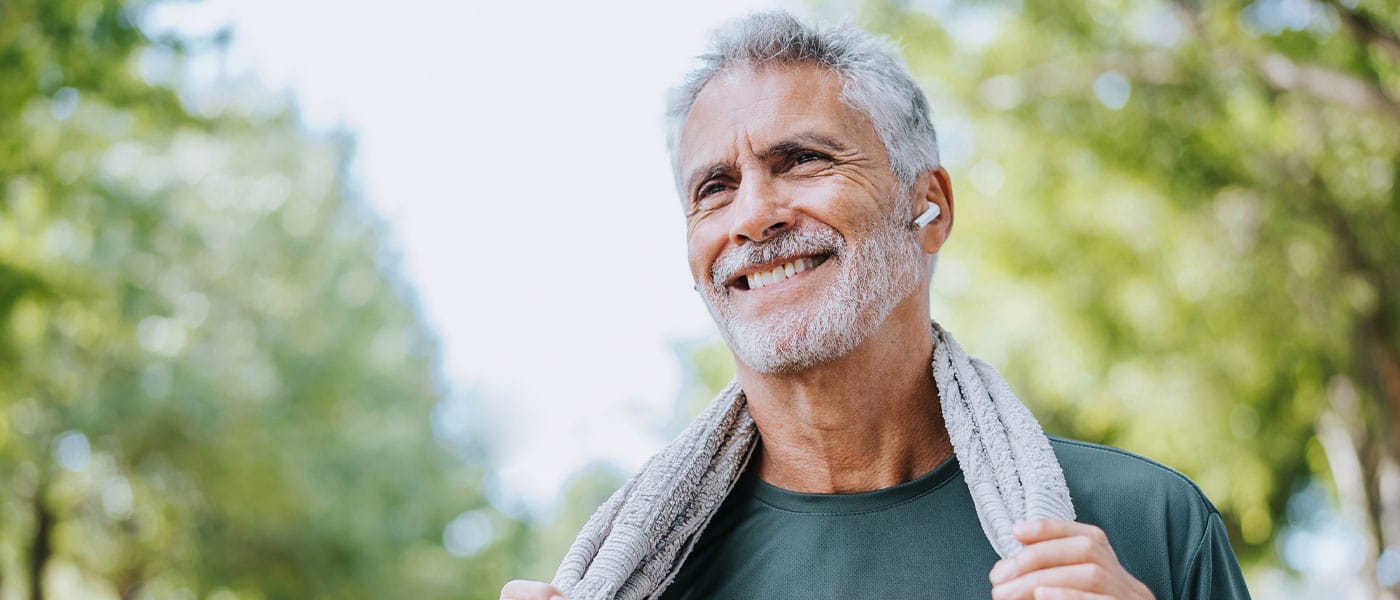 older happy man after starting sermorelin therapy