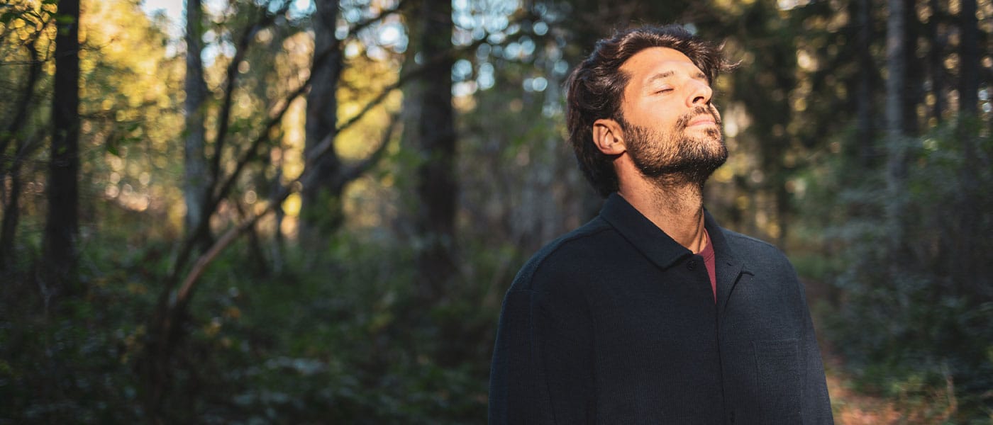 man feeling calm after starting sermorelin therapy