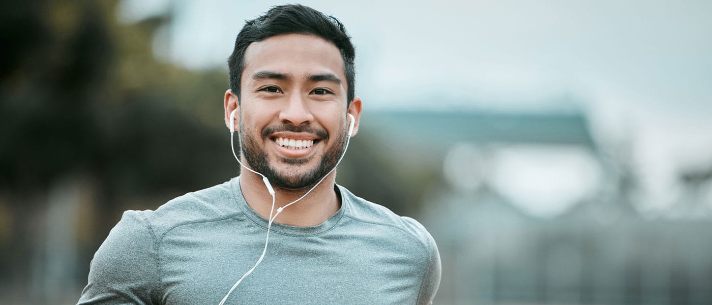 happy man running after getting the P-Shot