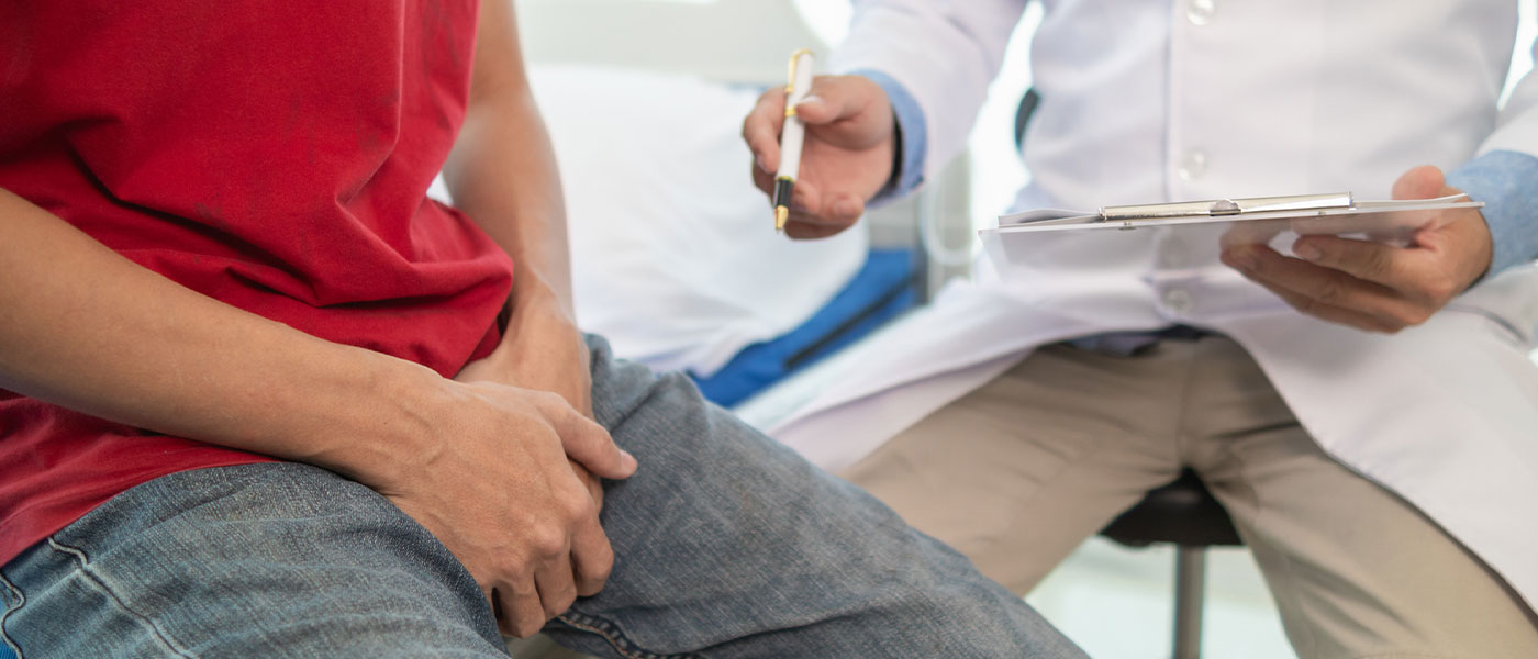 man discussing the P-Shot with his doctor