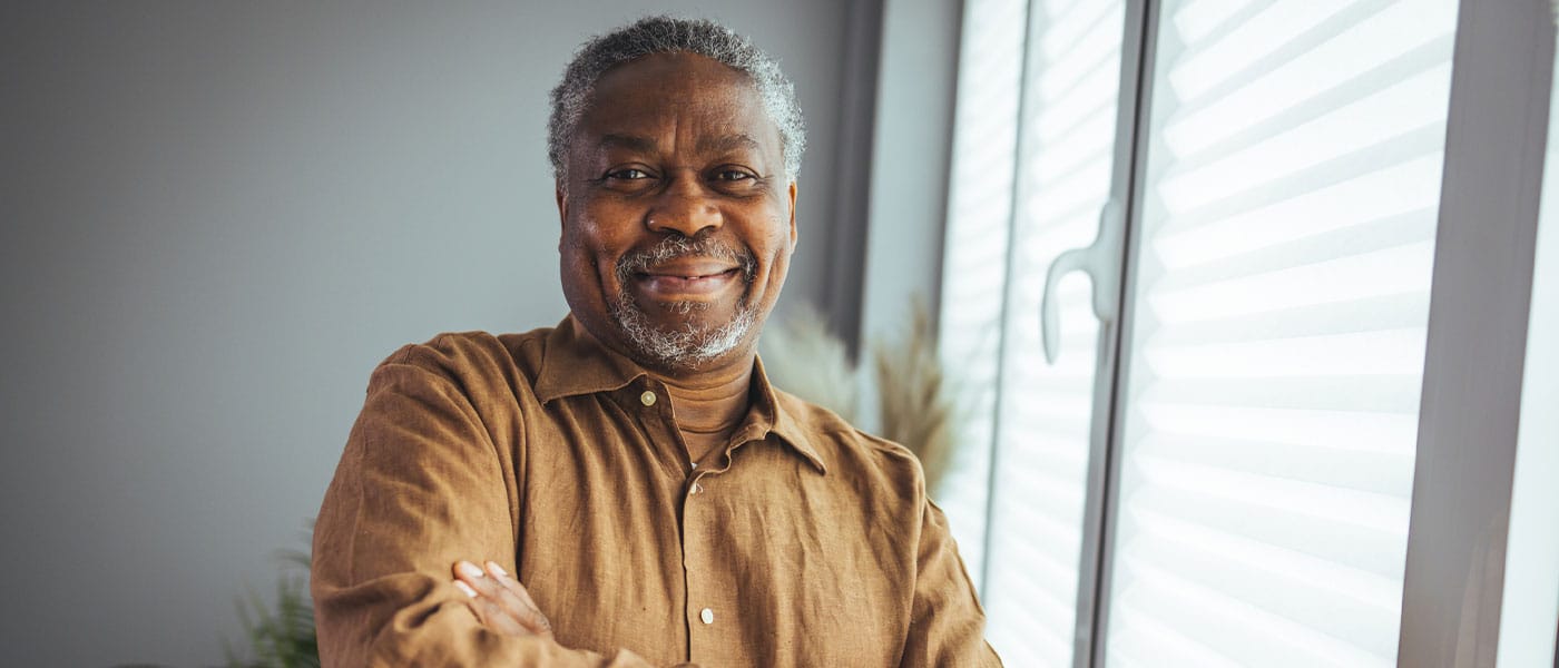 older man happy after starting P-Long treatment