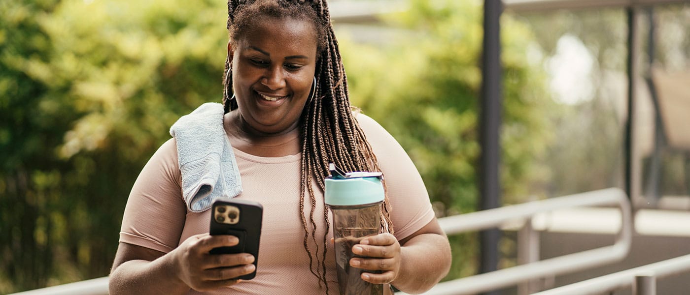older woman working out after starting hormone therapy
